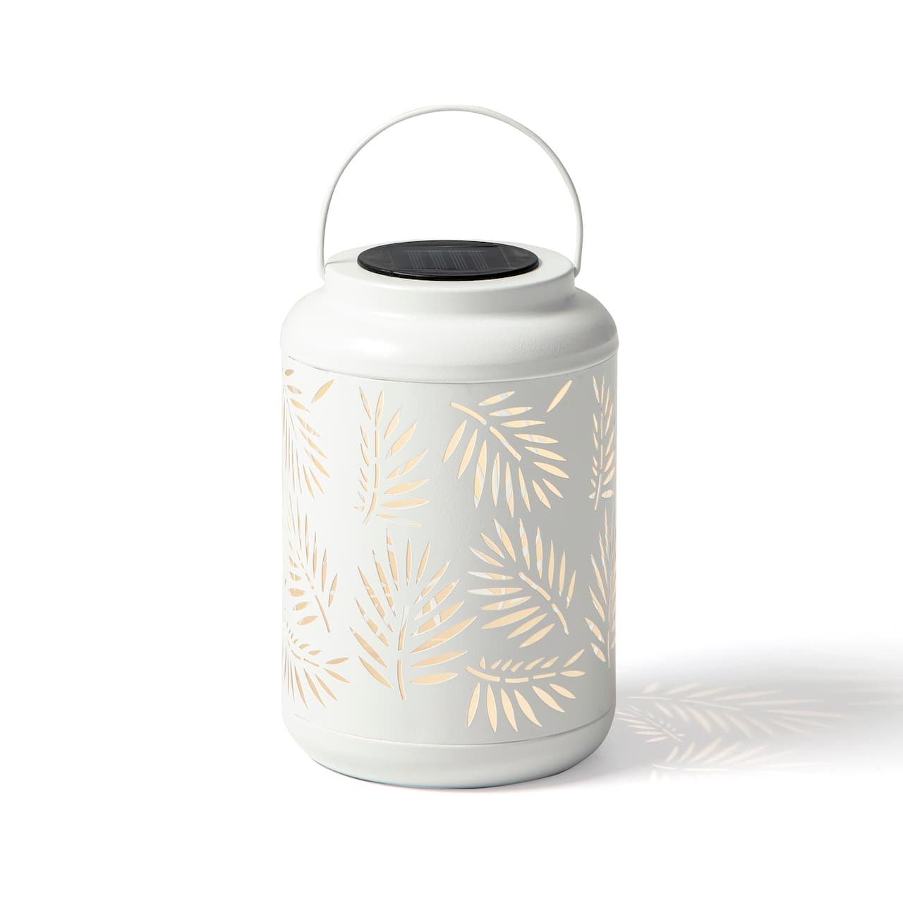 Glitzhome® 8.5" Leaf Cutout Solar Powered Hanging Lantern